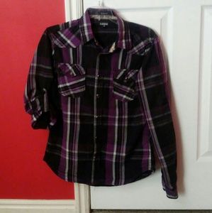 Cotton Plaid Button Up Shirt